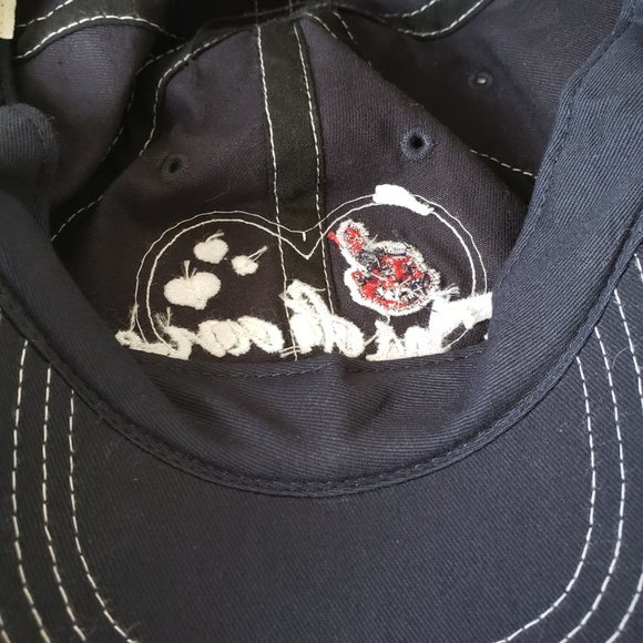 Cleveland Indians Hat Cap Strap Back Blue 47 Youth Kids Chief Wahoo Heart - Picture 8 of 11